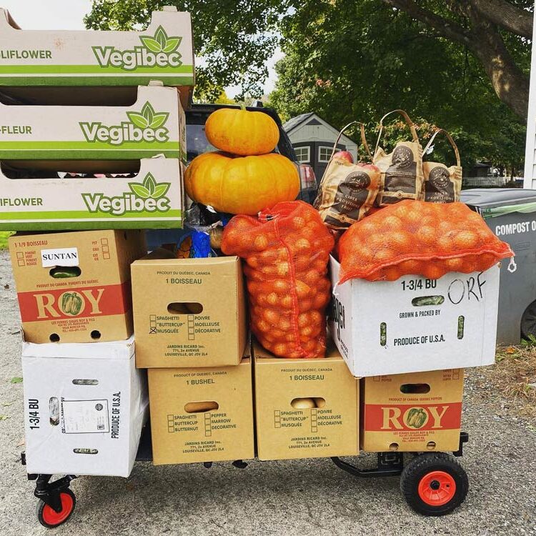 Vegetable delivery to the Waterbury Common Market, the local food shelf